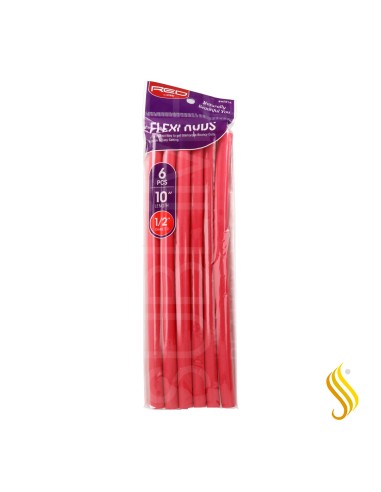 Red Kiss Flexi Rods 10" 1/2" 6 Piezas Pack Red Rulos Flexibles